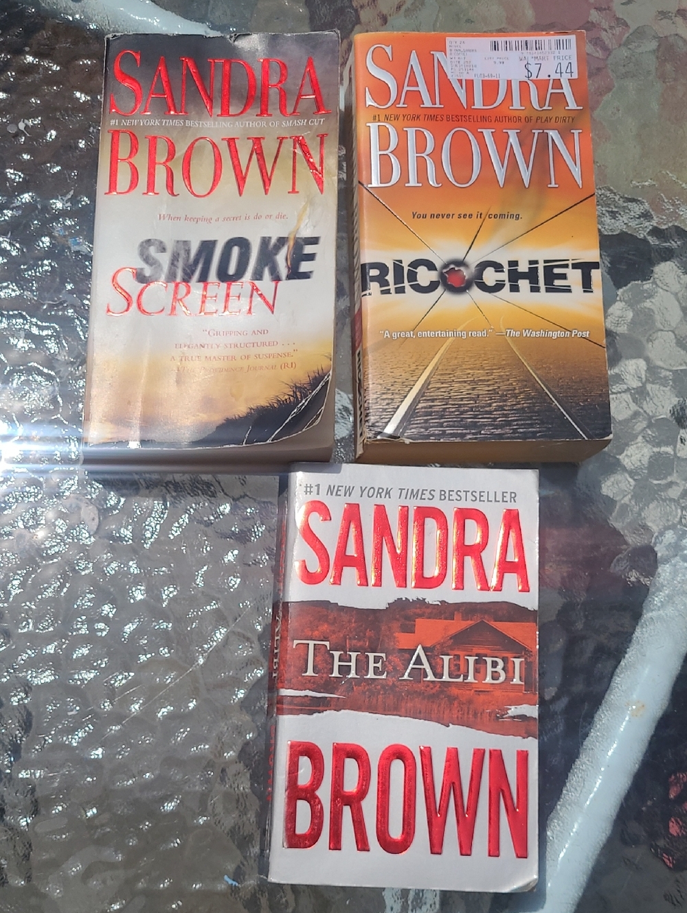 Best Selling Sandra Brown set of 3 paperback Alibi, Smokescreen, Ricochet books